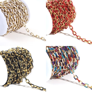 Titanium steel enamel chunky chains in white red black and multicolor for DIY jewelry