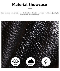 Macro shot of the soft lychee grain texture and durable PU leather material on the coin purse