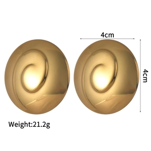 Detailed view of 4cm gold spiral earrings showing 21.2g weight and size measurements