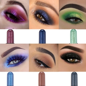 Double-ended waterproof eyeshadow stick set in 6 vibrant matte and shimmer colors