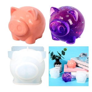 Cute Little Pig Silicone Mold For DIY Resin Casting Handmade Animal Shaped Craft Ornament Reusable Soft Tool