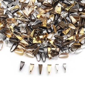 6/8mm metal pinch bails for DIY jewelry making in multiple metallic finishes and colors
