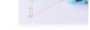Detail of ten-color ballpoint pen showing smooth writing lines in various vibrant ink colors