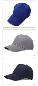 Detailed comparison of royal blue, grey, and navy blue fabric textures for baseball caps