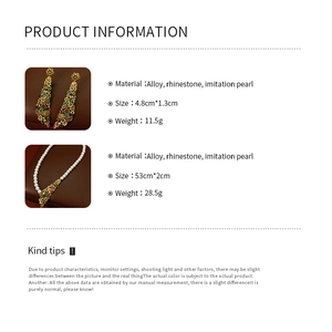 Spécifications détaillées du produit pour ensemble boucles d'oreilles et collier