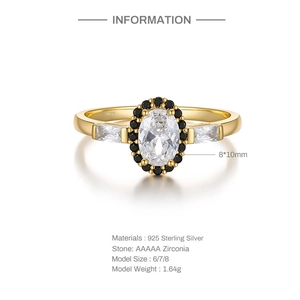 Macro detail of gold plated 925 silver ring with AAAAA cubic zirconia stone parameters
