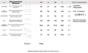 Size chart showing XS to L dimensions for suede texture bomber jacket with measurement guide