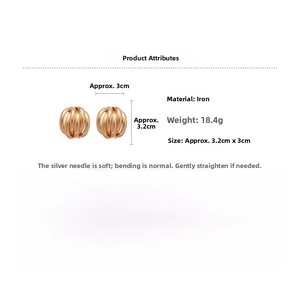 Detail view of multi-layer hollow silver needle earrings with dimensions 3.2cm by 3cm