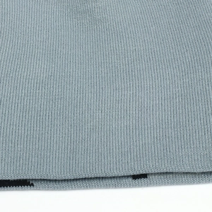 Winter thermal camouflage beanie with high-density ribbed knit in a grey-blue color