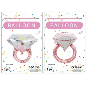 Foil diamond ring balloons for proposal and wedding decor in 68x61cm and 60x83cm sizes