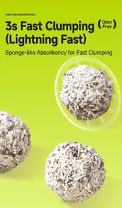 Detailed view of mixed tofu cat litter fast clumping effect with high absorption