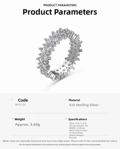 Detail view of S925 sterling silver ring with full circle of 5A round cubic zirconia
