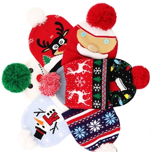 Gestrickte Weihnachtsbeanie Mit Pompon Winter Warm Jacquard Weihnachtsmann Rentier Schneeflocken Muster Für Damen Herren Geschenk