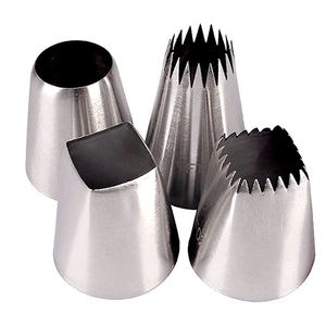 Set di 4 beccucci grandi in acciaio inox 304 per decorazione biscotti e torte
