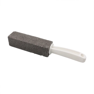 Brosse WC en pierre ponce avec manche blanc pour éliminer les taches tenaces
