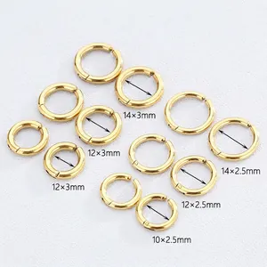 Stainless Steel Non Pierced Hoop Ear Clips Gold Plated Hinge Circular Earrings For Men Women DIY Jewelry Accessory