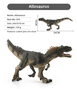 Detailed Allosaurus dinosaur toy dimensions 24x7x10cm with movable jaw and 170g weight