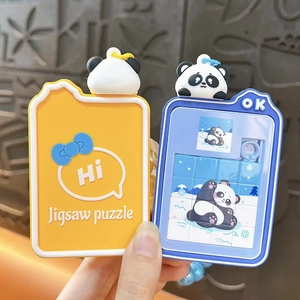 Portachiavi puzzle scorrevole panda creativo con simpatici ciondoli 3D per borse