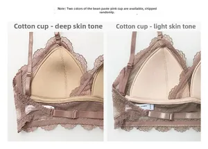Comparaison détaillée des doublures de bonnets en coton et de la dentelle fine du soutien-gorge