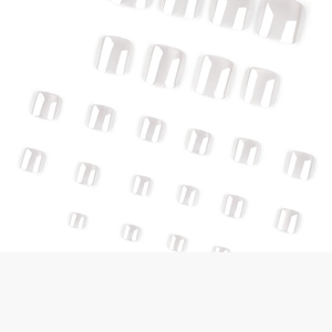 Premium glanzend witte korte vierkante kunstnagels voor tenen met gladde coating