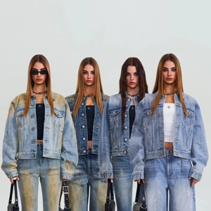 Giacca In Denim Lavato Vintage Da Donna Cappotto In Cotone Distressed Streetwear Collo A Revers Vestibilità Aderente