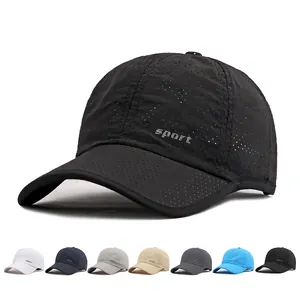 Casquette De Baseball En Maille Perforée Polyester Respirante Séchage Rapide Protection Solaire Chapeau Sport Réglable