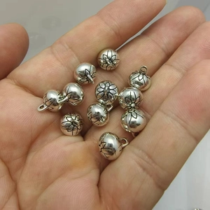 Silver flower pendant charms for DIY jewelry and vintage Hanfu accessory projects