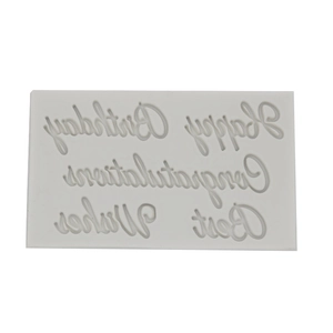 Stampo silicone cioccolato Happy Birthday per decorazione torte e pasticceria DIY