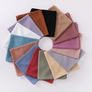 Lightweight square chiffon hijabs displayed in a vibrant circular color palette layout