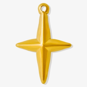 Pendentif étoile à quatre branches en acier inoxydable 304 doré pour création bijoux