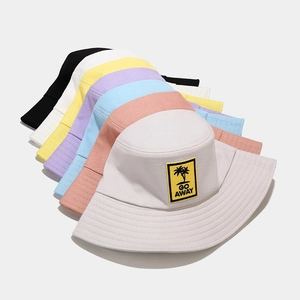 Fashion bucket hats for men and women featuring go away coconut tree embroidery patch