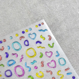 3D Jelly Nail Art Stickers Embossed Heart Tulip Geometric Shapes DIY Manicure Decoration Colorful Resin Decorative Decals