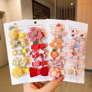 Set di fermagli per capelli fatti a mano per bambine con motivi frutta e fiori