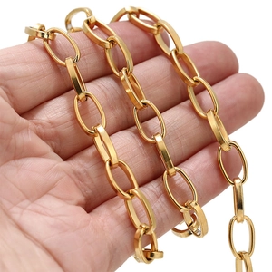 8mm gold stainless steel square chain link for DIY hip hop necklaces and bracelets