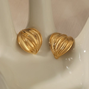 316L stainless steel vintage golden geometric balloon stud earrings for women
