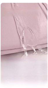 Water-resistant detail of pink nylon fabric with high-density leak-proof dual layers