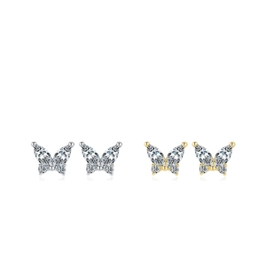 Boucles D Oreilles Puces Papillon Avec Zircone Cubique Élégant Marquise Raffiné Argent Sterling 925 Pour Femmes