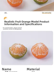 Macro detail of PVC peeled orange model showing realistic fruit pulp texture and fiber