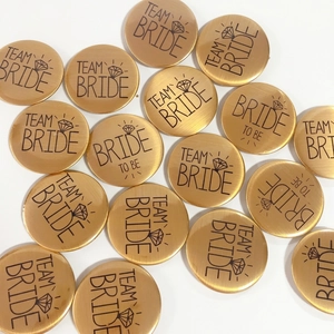 Rose Gold Team Bride To Be Pin Badge Tinplate Round For Hen Party Bachelorette Wedding Decor Accessories