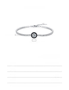 Spécifications du bracelet tennis en argent S925 avec émail noir et zircone