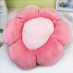 Coussin en peluche tournesol rose en forme de fleur pour décor de canapé
