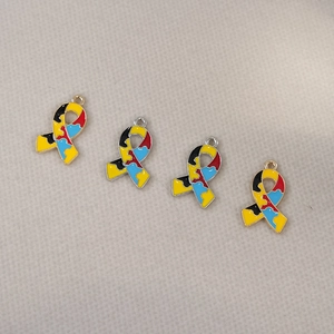 Pendentifs ruban puzzle autisme en or et argent pour la création de bijoux DIY