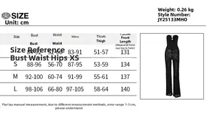Detailed size chart with measurements for the lace jumpsuit including bust and waist info