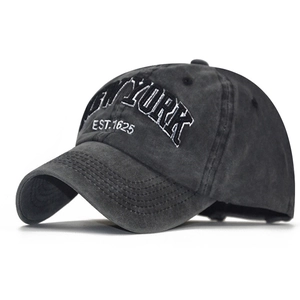 New York Embroidery Baseball Cap Vintage Washed Cotton Retro Distressed Dad Hat Adjustable Sun Hat For Men And Women