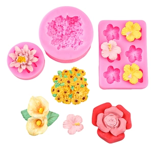 3D blooming camellia flower silicone molds for cake decorating and flower crafts