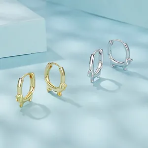 Cute S925 sterling silver dachshund dog hoop earrings in gold and silver finish