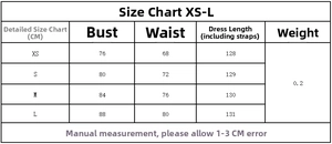 Tableau des tailles détaillé pour robe en satin et dentelle avec mesures en CM