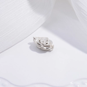 High-quality S925 sterling silver rose shaped clasp for DIY necklace and bracelet jewelry