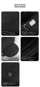Dettagli del cappello invernale con cinturino regolabile, paraorecchie e cuciture precise