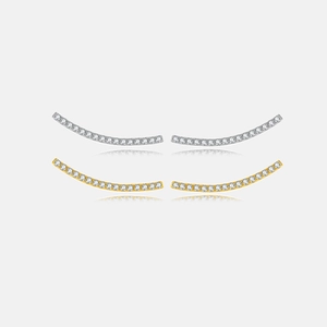 925 Sterling Silver Rhinestone Arc Ear Climbers For Women Minimalist Geometric Crawler Earrings Silver Gold Plated Fashion Jewelry